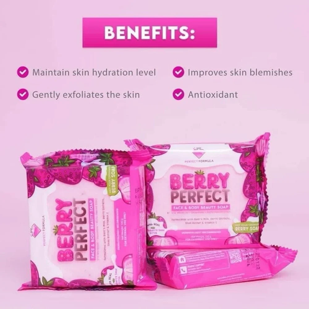 X2 pcs Berry Perfect Soap from Perfect Formula by Brilliant Skin Essentials.